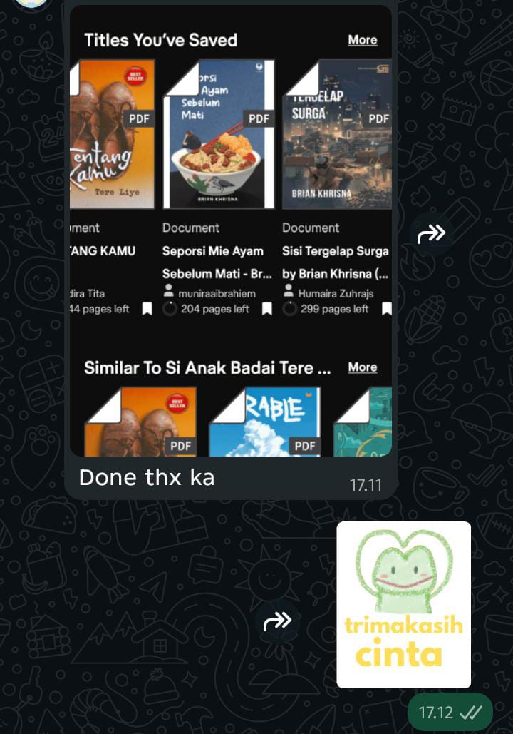 Bukti chat testimoni Fadhila Z.